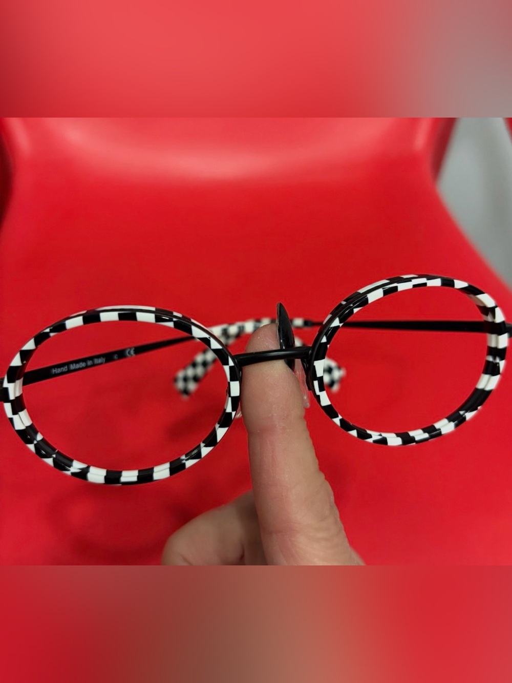 Checkered Black and White Women's Glasses